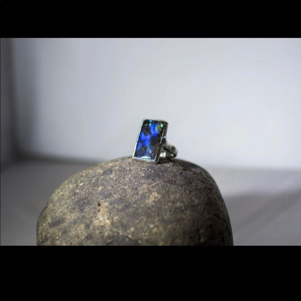 Labradorite Ring with Blue Flash